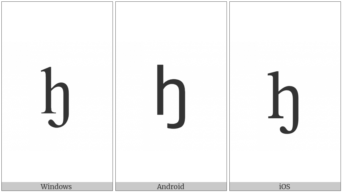 Latin Small Letter Heng on various operating systems