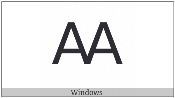 Latin Capital Letter Aa on various operating systems