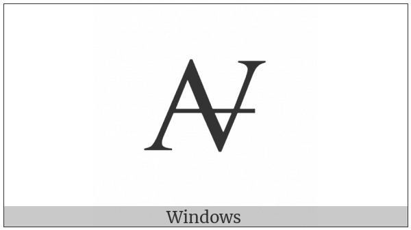 Latin Capital Letter Av With Horizontal Bar on various operating systems