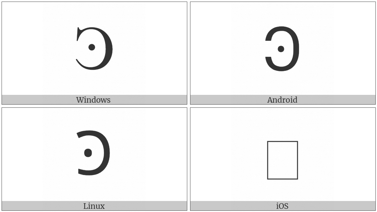 Latin Capital Letter Reversed C With Dot on various operating systems
