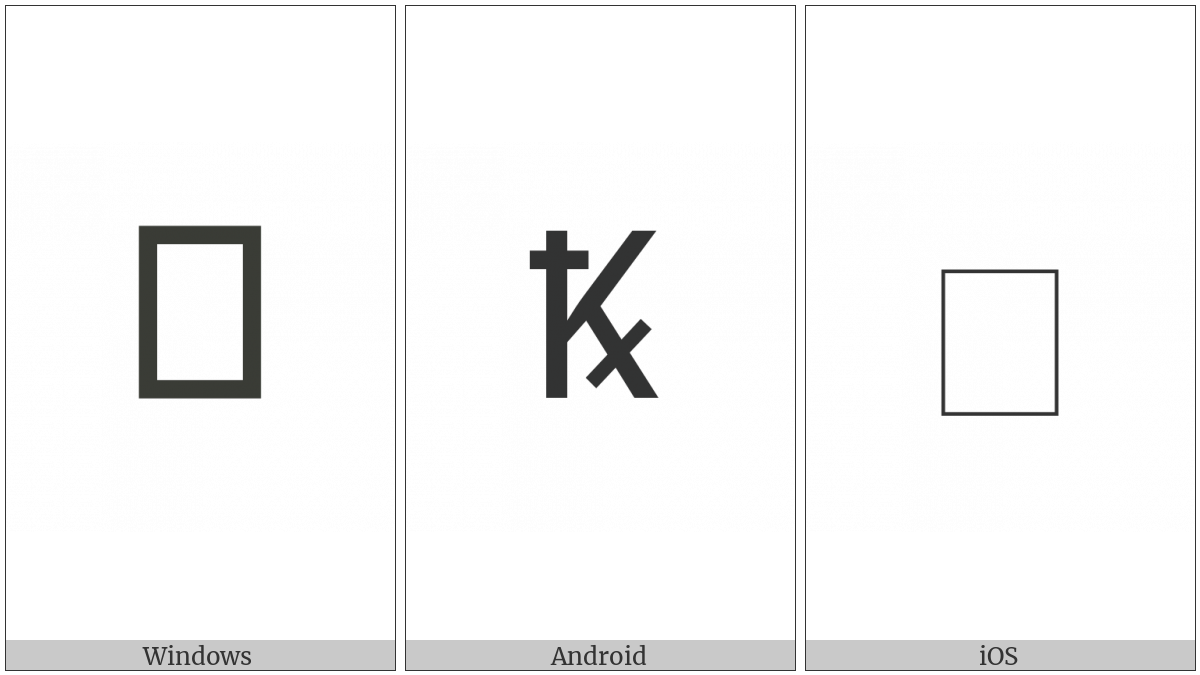 Latin Capital Letter K With Stroke And Diagonal Stroke on various operating systems