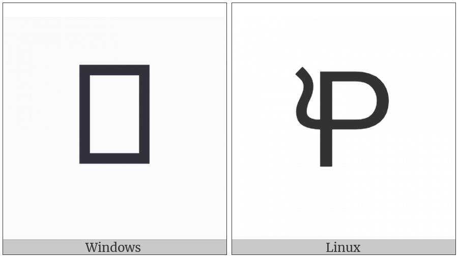 Latin Capital Letter P With Squirrel Tail on various operating systems