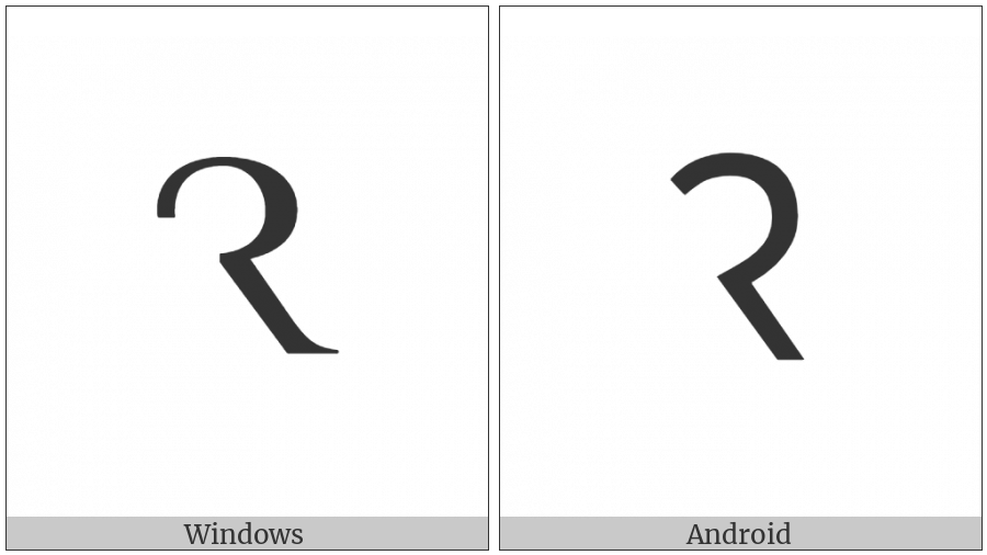 Latin Capital Letter R Rotunda on various operating systems