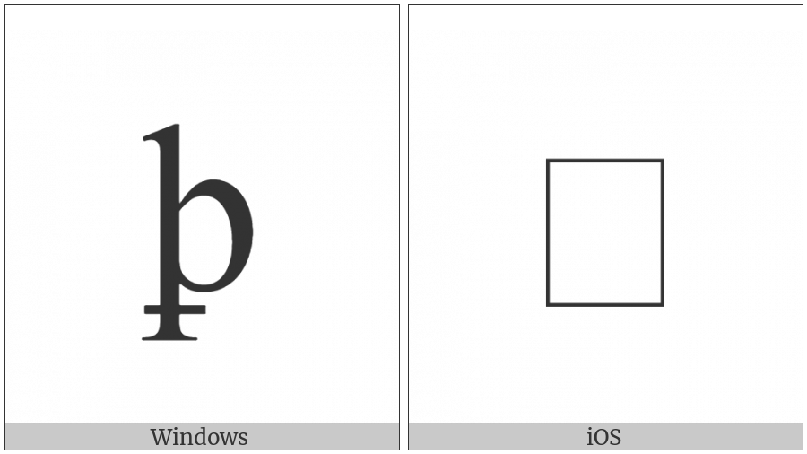 Latin Small Letter Thorn With Stroke Through Descender on various operating systems