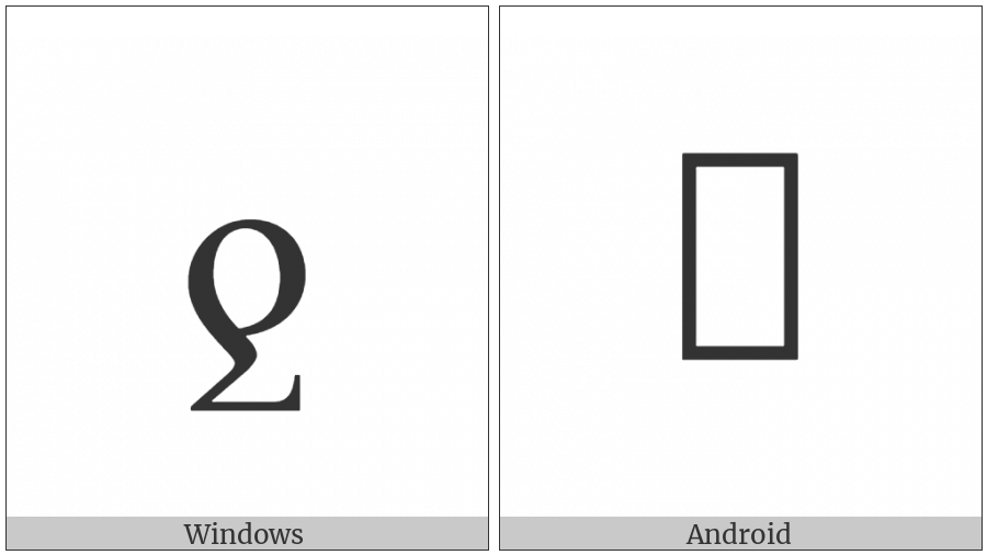Latin Small Letter Turned Insular G on various operating systems