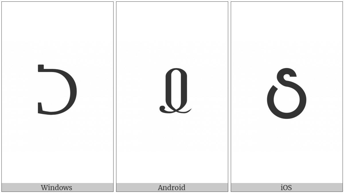 Georgian Capital Letter Hie on various operating systems