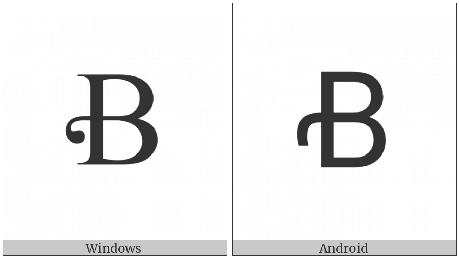 Latin Capital Letter B With Flourish on various operating systems