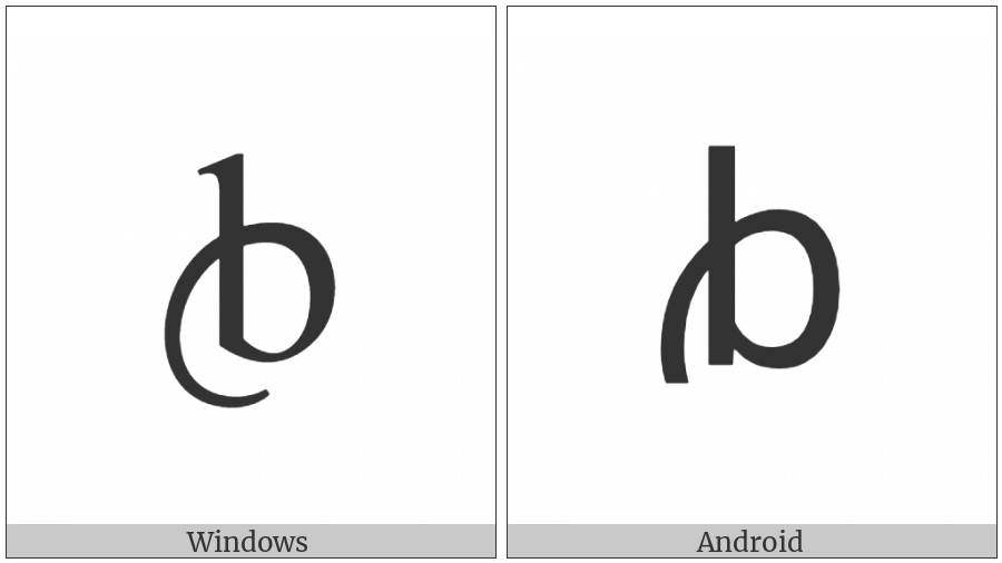 Latin Small Letter B With Flourish on various operating systems