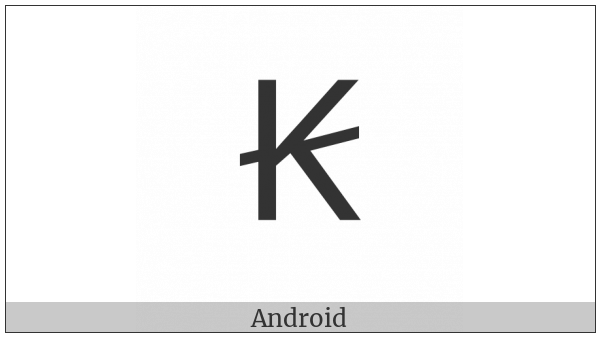 Latin Capital Letter K With Oblique Stroke on various operating systems