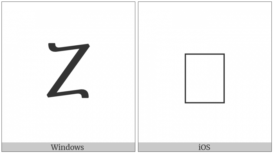 Georgian Capital Letter Aen on various operating systems