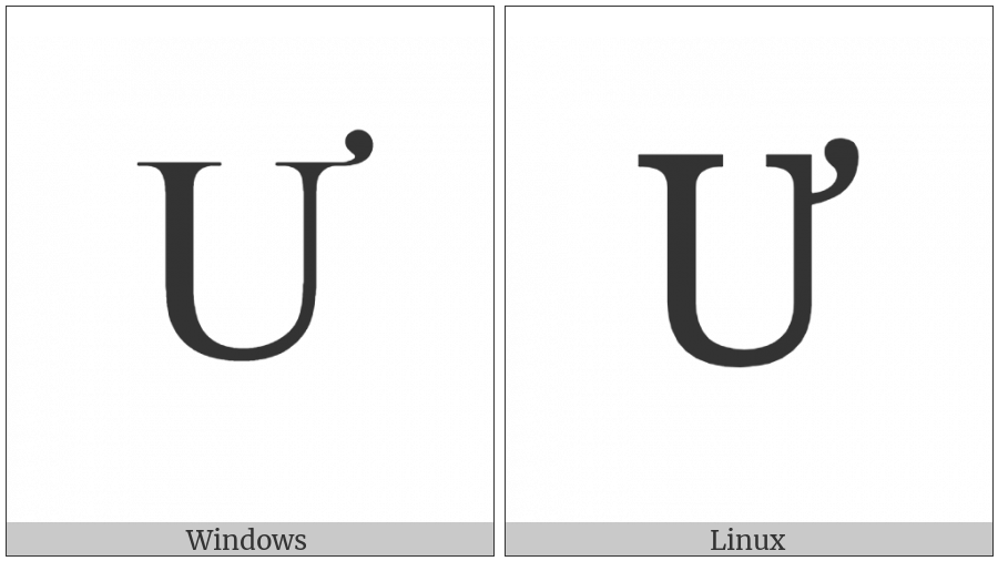 Latin Capital Letter U With Horn on various operating systems