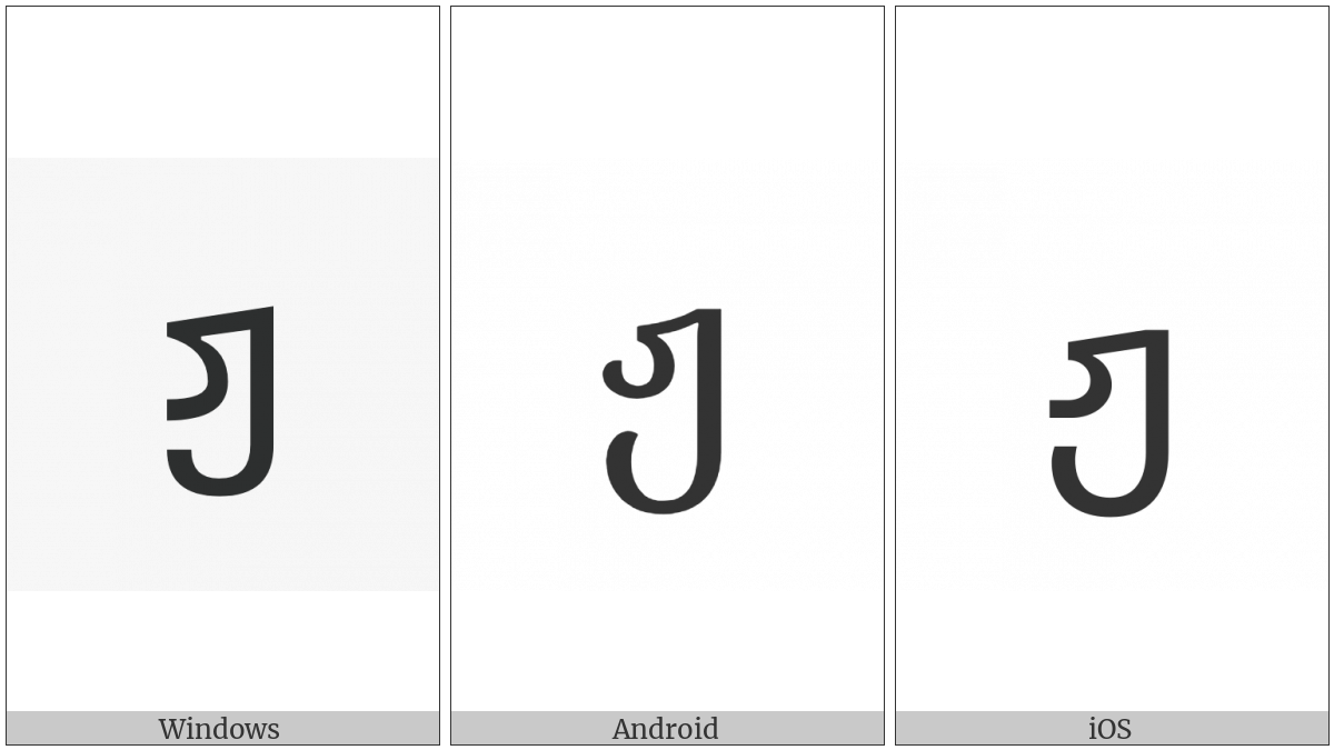 Georgian Letter Zhar on various operating systems