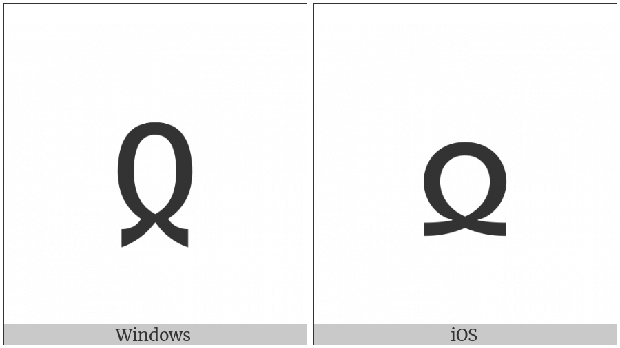 Georgian Letter Hie on various operating systems