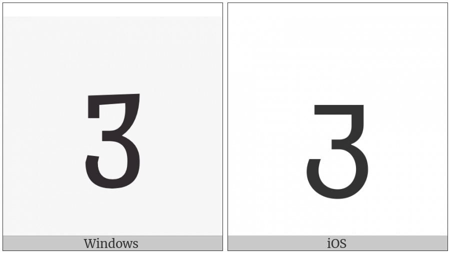Georgian Letter We on various operating systems