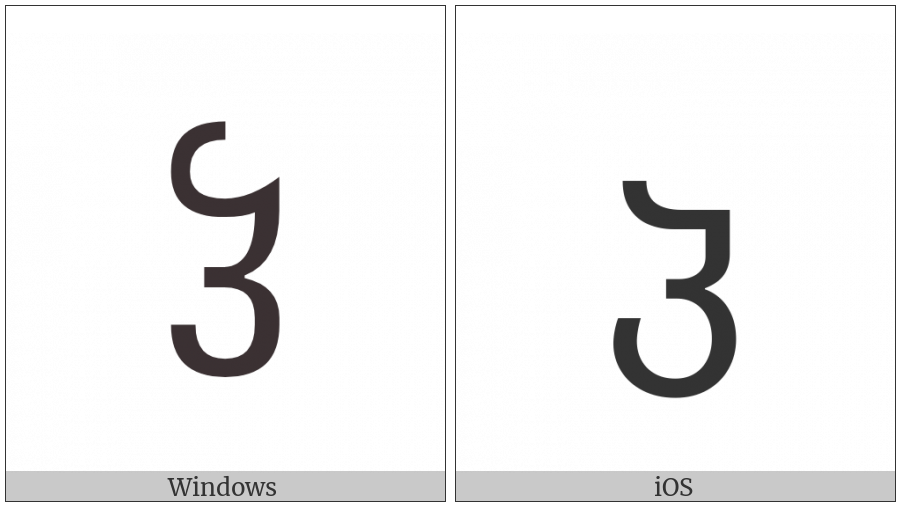 Georgian Letter Har on various operating systems