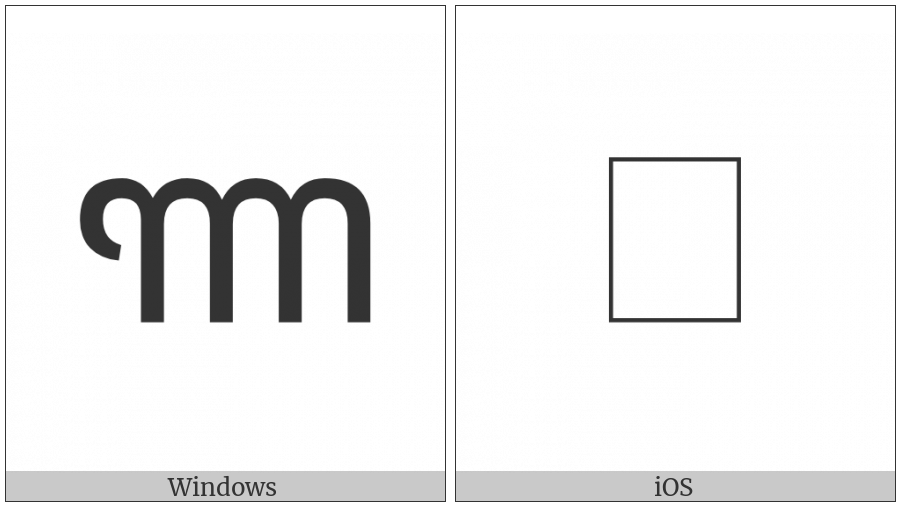 Javanese Letter Na Murda on various operating systems