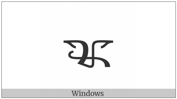 Javanese Letter Ba Murda on various operating systems