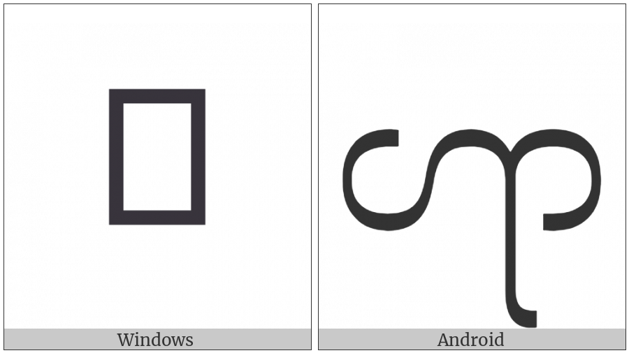 Myanmar Letter Tai Laing Nya on various operating systems