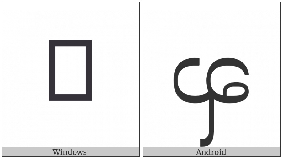 Myanmar Letter Tai Laing Fa on various operating systems