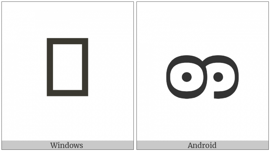 Myanmar Letter Tai Laing Dda on various operating systems