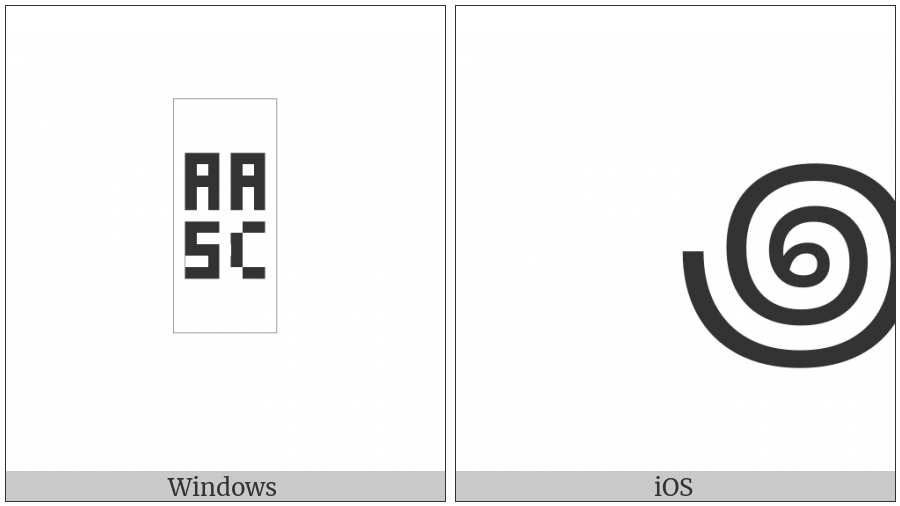 Cham Punctuation Spiral on various operating systems