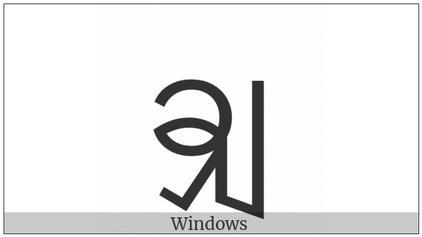 Myanmar Letter Shwe Palaung Cha on various operating systems