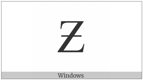 Latin Capital Letter Z With Stroke on various operating systems