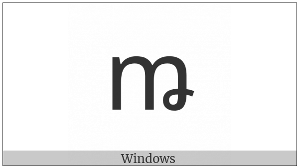 Latin Small Letter M With Crossed-Tail on various operating systems