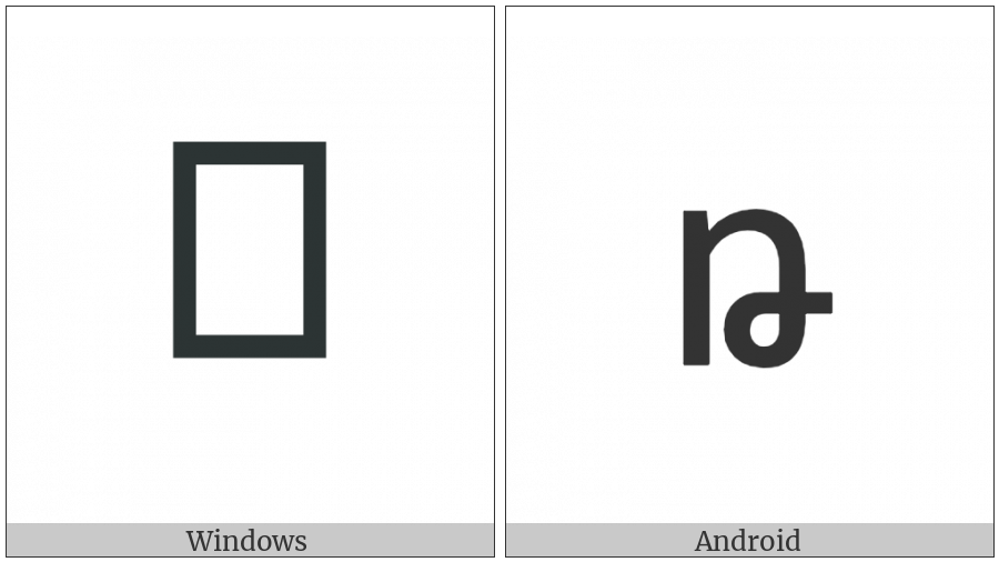Latin Small Letter N With Crossed-Tail on various operating systems