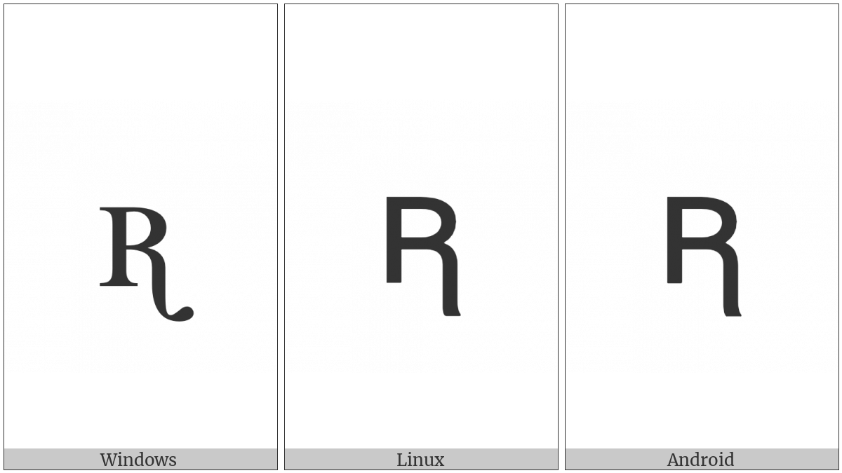 Latin Letter Small Capital R With Right Leg on various operating systems