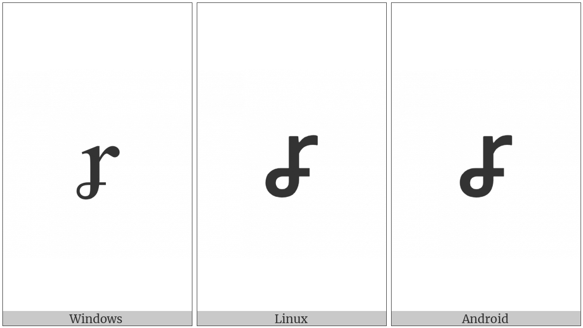 Latin Small Letter R With Crossed-Tail on various operating systems