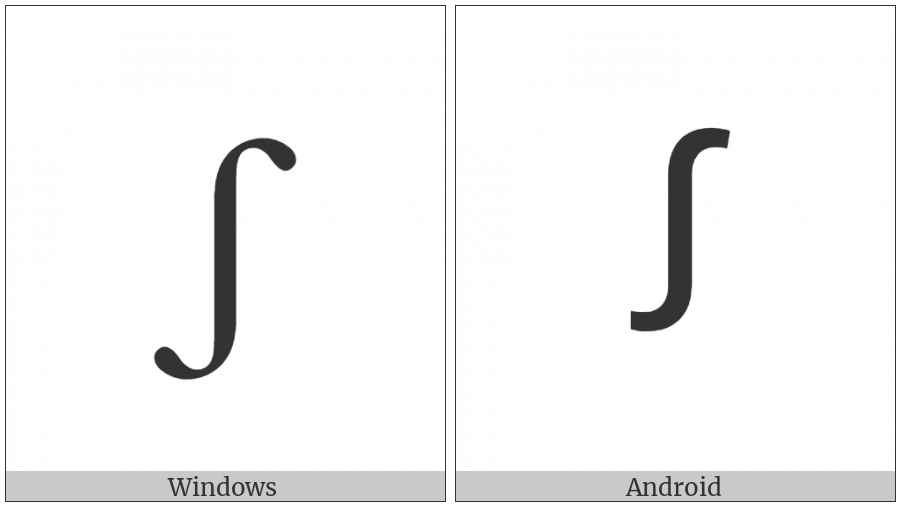Latin Small Letter Baseline Esh on various operating systems