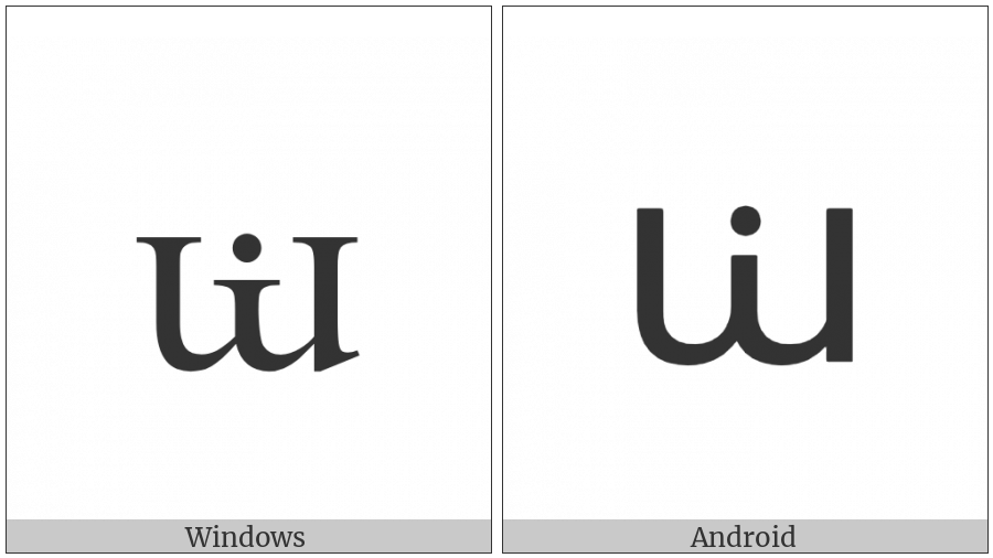 Latin Small Letter Ui on various operating systems