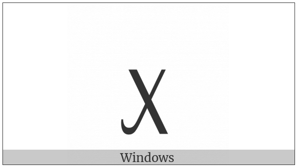 Latin Small Letter Chi With Low Left Serif on various operating systems