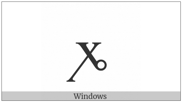 Latin Small Letter X With Long Left Leg And Low Right Ring on various operating systems