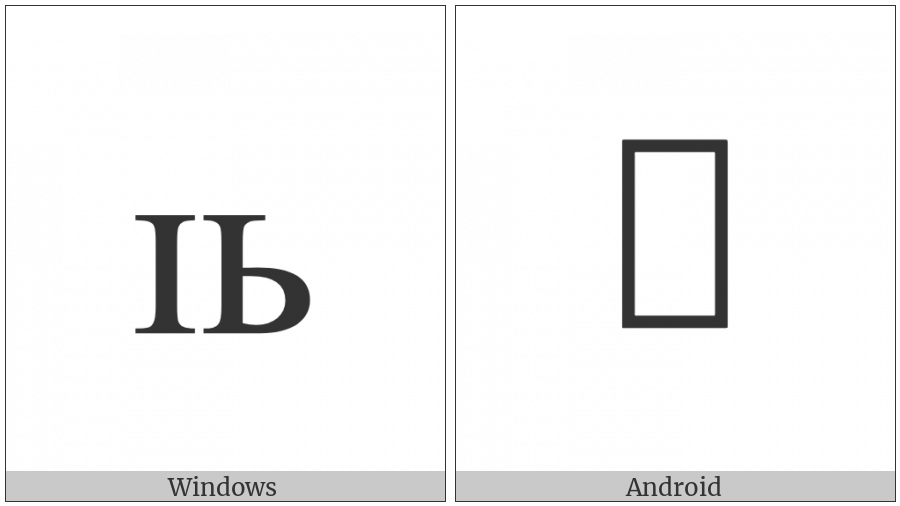 Latin Small Letter Sakha Yat on various operating systems