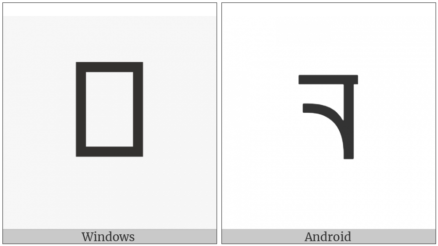 Meetei Mayek Letter Lai Lonsum on various operating systems