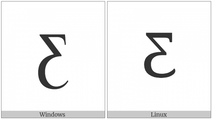 Latin Capital Letter Ezh Reversed on various operating systems
