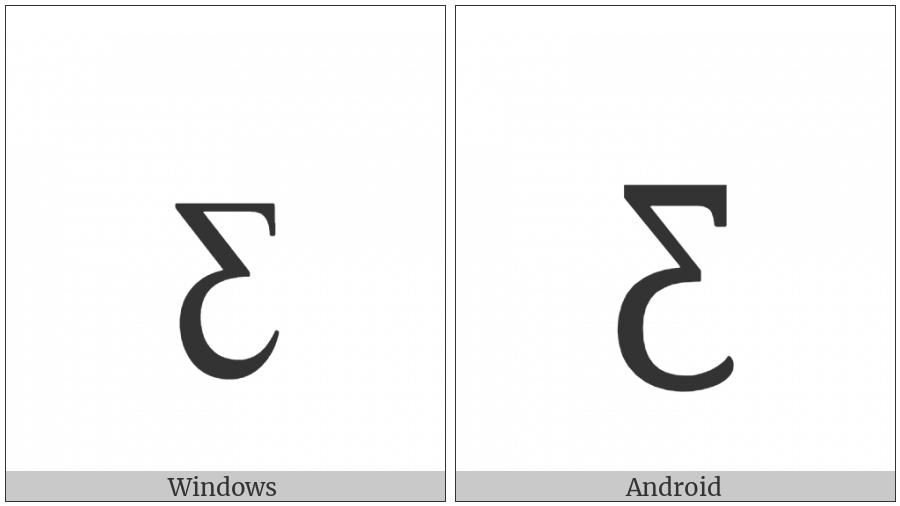 Latin Small Letter Ezh Reversed on various operating systems