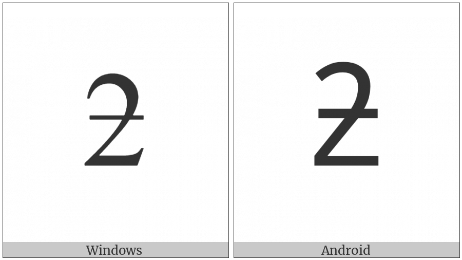 Latin Letter Two With Stroke on various operating systems