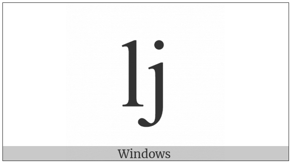 Latin Small Letter Lj on various operating systems