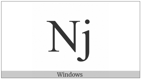 Latin Capital Letter N With Small Letter J on various operating systems