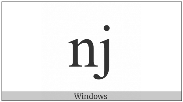 Latin Small Letter Nj on various operating systems