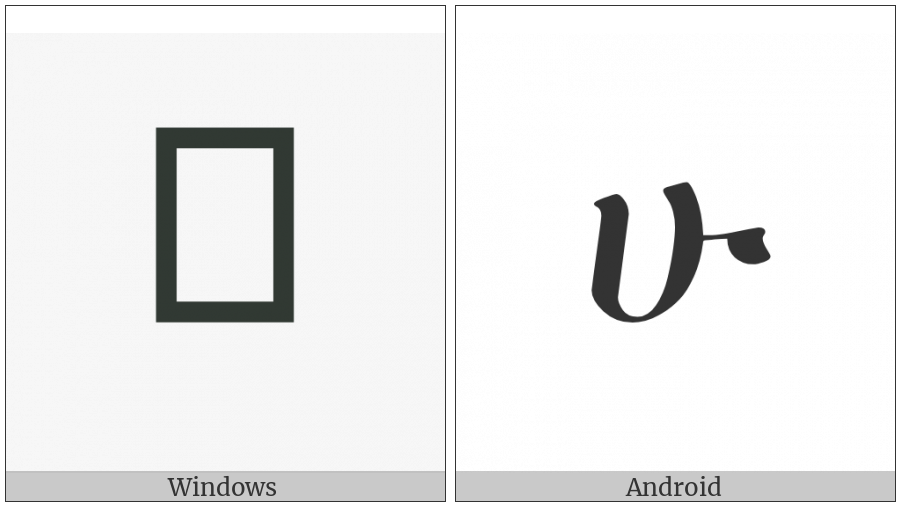 Ethiopic Syllable Hu on various operating systems