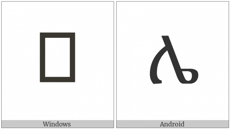 Ethiopic Syllable Lee on various operating systems