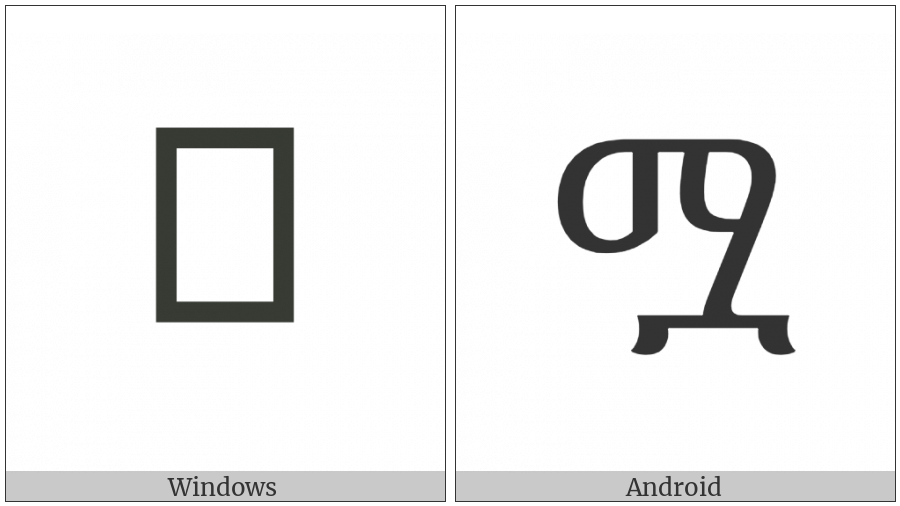 Ethiopic Syllable Mwa on various operating systems