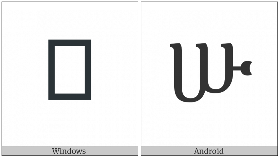 Ethiopic Syllable Szu on various operating systems