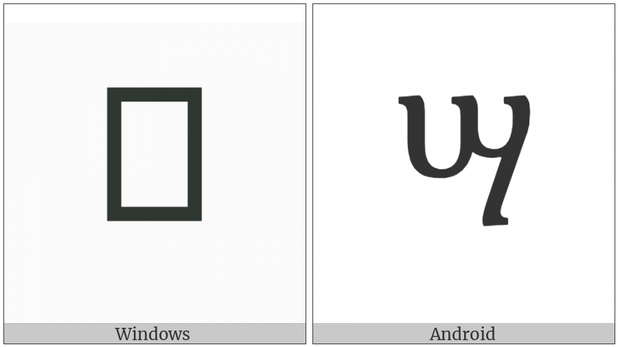 Ethiopic Syllable Szaa on various operating systems
