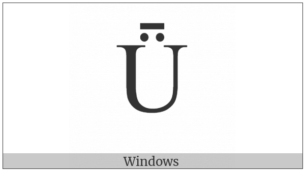Latin Capital Letter U With Diaeresis And Macron on various operating systems