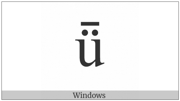 Latin Small Letter U With Diaeresis And Macron on various operating systems